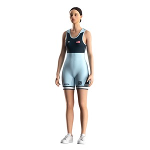 <b>Women's</b> Wrestling <b>Singlet</b> Sublimation Print Fitted One-Piece Moisture Wicking Spandex Polyester Front Logo Adult Size - Product Image 1
