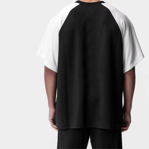 T-shirt oversize pour homme en coton, couleur unie, manches courtes, séchage rapide, respirant, col rond, personnalisable sur le devant, pour adulte - Product Image 1