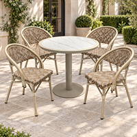 Meubles de projet hôtelier OEM ODM, table et chaise en aluminium léger, gain de place, mobilier d'extérieur, imperméable