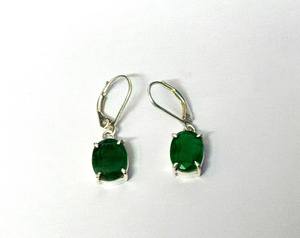 Pendientes de Plata de Ley 925 con Esmeralda de Corte Ovalado, Hechos a Mano, con Cierre de Palanca, Joyería Colgante, Regalo de Aniversario - Product Image 6