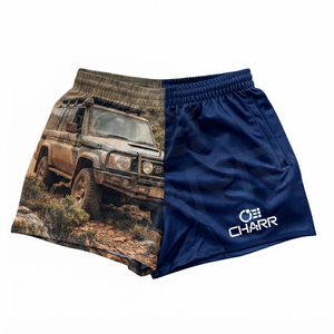 Shorts Deportivos Personalizados para Niños, Shorts Deportivos con Estampado Floral y Cuadros para Mujer, Shorts Deportivos Australianos para Pesca, Caza y Rugby con Bolsillos con Cremallera - Product Image 2