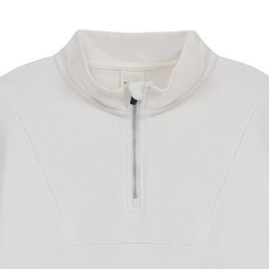 Sudadera de invierno 2025 con cremallera de un cuarto para hombre, cuello simulado personalizado, color liso, talla grande, ligera, cortavientos, OEM ODM, a la moda - Product Image 5