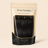 Pochette d'expédition personnalisée pour extensions capillaires, sac à fermeture éclair imprimé pour vendeurs, emballage pour produits de beauté, vente en gros aux États-Unis