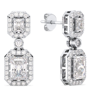 ต่างหูเพชรทรงหยดน้ำ REYES คุณภาพสูง ทองคำแท้ 14K น้ำหนัก 3.5 กะรัต เพชร CVD ผลิตในห้องปฏิบัติการ สำหรับผู้หญิง เครื่องประดับหรูหราสำหรับงานแต่งงาน - Product Image 3