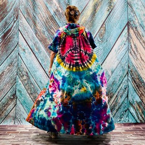 Prix d'usine Vente en gros Kimono de plage en viscose/coton tie-dye Coupe régulière Veste d'été confortable Style bohème Bandeau - Product Image 2