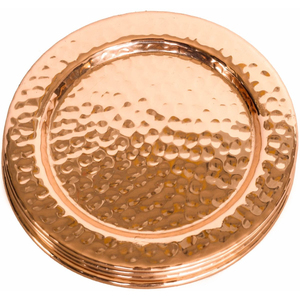 Assiette de service de luxe en métal or rose avec bord festonné, finition brossée élégante en laiton, pour hôtels et banquets - Product Image 3