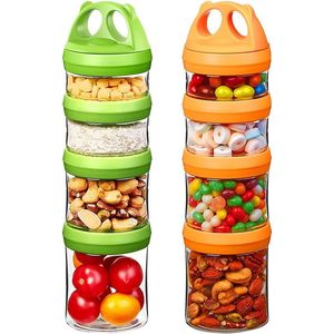 Contenitori Portatili Impilabili Ermetici Senza BPA per Alimenti, Snack, Latte in Polvere e Bevande con Sistema di Chiusura a Rotazione - Product Image 1