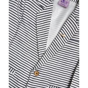 เสื้อเบลเซอร์เด็กผู้ชายลายทางสีขาวกรมท่า - Product Image 3