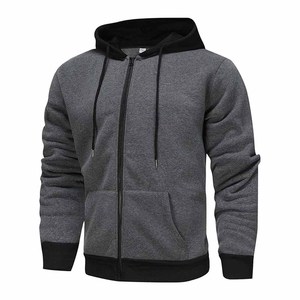Sudaderas casuales de invierno con cremallera, color personalizado, sudaderas cálidas de algodón y forro polar. - Product Image 1