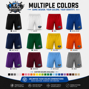 Shorts de football à prix abordable, 100 % polyester, tissu anti-humidité, shorts de football personnalisés, vêtements d'équipe, sublimation, OEM - Product Image 6