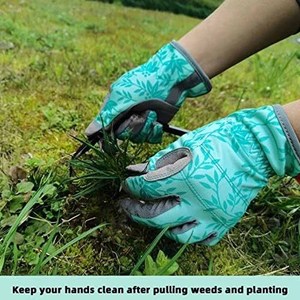 Venta Directa de Fábrica: Guantes de Jardinería para Mujer con Pantalla Táctil, Diseño de Hojas, Palma de Gamuza Sintética, Guantes de Trabajo Inteligentes para Jardín - Product Image 5