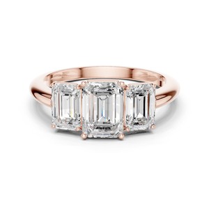 Bague intelligente en or massif 14 carats avec diamant de laboratoire taille émeraude 1 carat, pierre latérale émeraude, style élégant, certifiée IGI - Meilleure vente - Product Image 3