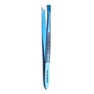 Pinzas para Cejas de Acero Inoxidable con Logotipo Personalizado al por Mayor, Pinzas Profesionales Inclinadas para Dar Forma a las Cejas y las Pestañas - Product Image 1
