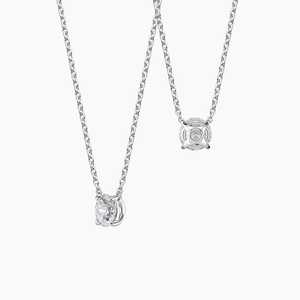 Collar con Colgante Solitario de Diamante Cultivado en Laboratorio de 0.45 Ct, Oro Blanco Sólido de 14K, Chapado en Rodio, Certificado IGI, Clásico de Cuatro Puntas, Elegante - Product Image 3