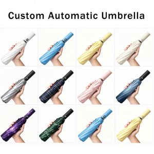 Parapluie de voyage entièrement automatique de haute qualité, imperméable, résistant aux UV, pliable en trois sections, 10 baleines, tissu nylon 190T, Chine - Product Image 2