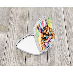 Yorkshire Terrier Hippie Dawg compacto plegable de mano espejo de maquillaje decorativo regalo de viaje para mujeres y niñas tamaño de bolsillo - Product Image 2