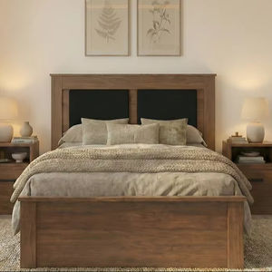 Lit King Size en bois massif fait main, design de qualité supérieure, mobilier de luxe avec pied de lit - Product Image 1