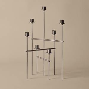 Candelabro Moderno Plateado de 7 Luces, Candelabro Industrial de Metal de Varios Niveles, Centro de Mesa de Lujo para Bodas, Decoración para Hoteles - Product Image 3