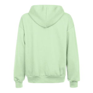 Sudadera con Capucha y Cierre de Cremallera para Mujer, Color Sólido, Manga Larga, 100% Algodón Felpa, Ropa Casual de Invierno/Otoño, Corte Regular, Sin Forro - Product Image 3