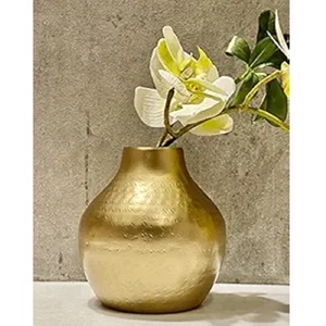 Hot Selling Gold Color Handmade Metal Flower Pot Coastal Style Metal Flower Vase High Selling Wholesale Price Latest <b>Weddings</b> - Product Image 1