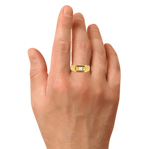 Anillo de Diamantes para Hombre Poised Gallant, Anillo de Diamantes Cultivados en Laboratorio de Oro Premium, Anillo de Diamantes Cuadrados en Racimo, Anillo de Lujo - Product Image 2