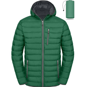 Premium <b>Men</b> <b>Long</b> Hooded Windproof Puffer <b>Jacket</b> Custom Branding Front Soft Insulated Strong Zip Closure Verified Private Label - Product Image 3