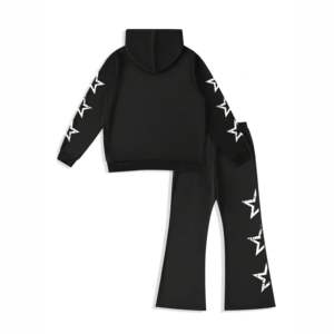 Vêtements pour bébés automne-hiver, ensembles de survêtements évasés, couleur unie, manches longues, 100% coton, épais, ensembles de vêtements pour enfants, tailles plus grandes, survêtements - Product Image 2