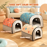 Lit tunnel douillet pour animaux de compagnie, maison 2-en-1 pour chiens et chats avec coussin amovible, canapé portable et lavable pour animaux de compagnie d'intérieur