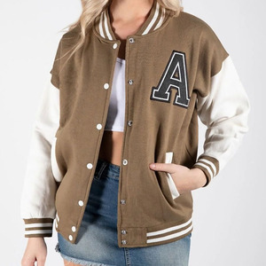 Vestes universitaires style baseball à col ras du cou et épaules tombantes pour femmes, prix abordable, chaudes pour l'hiver - Product Image 1