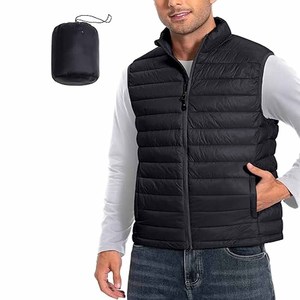 Vestes matelassées pour hommes à manches courtes avec logo personnalisé, double face, chaudes, pour l'hiver, vestes en duvet pour hommes - Product Image 1