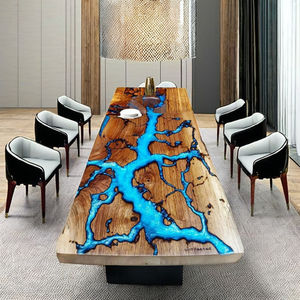 Planche à découper en bois et résine époxy River Resin, rectangulaire, faite à la main, durable, pour la cuisine - Product Image 1