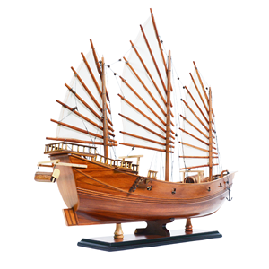 Modèle de bateau de guerre chinois en cèdre B405, peint à la main, décoration nautique, cadeau pour collectionneur, décoration d'intérieur, 69Lx16Wx60H cm - Product Image 5