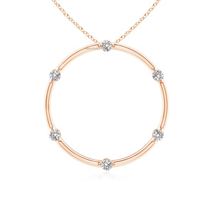 Pendentif Cercle Ouvert en Diamant de Laboratoire Or 10K 14K 18K Argent 925 935 Plaqué Rhodium Minimaliste Luxe Cadeau Mariage Fête - Product Image 2
