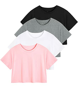 2026 Unisex Slim <b>Fit</b> <b>Crop</b> Top <b>T</b>-<b>Shirt</b> Breathable Eco-Friendly Cotton Solid Color Short Sleeve Summer - Product Image 2