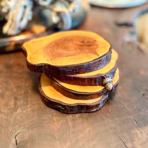 Polished Natural Wooden Coaster <b>Set</b> For Stylish <b>Beverage</b> <b>Serving</b> And Long Lasting Table Protection - Product Image 5