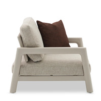 Fauteuil Kiana 1 place réglable, luxe moderne et contemporain, mobilier de salon, coussin en bois de teck massif, couleur personnalisable, villa