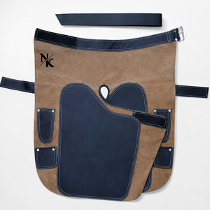 Delantal de Herrador Profesional de Cuero Genuino con Cinturón Ajustable, Delantales de Gamuza Resistentes para Herrero, Soldadura y Herraje de Caballos - Product Image 1