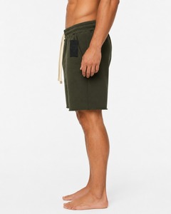 Men's Olive Green Cotton Bermuda Shorts With Drawstring Waist And Front Logo Tag Casual Style Summer Acid Wash Shorts for Men - Product Image 2