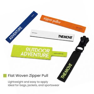 3D Padded Woven Zipper <b>Pullers</b> Custom Logo Textile Zip Tabs for Bags Backpacks Garments Sportswear Luggage Jackets - Product Image 3