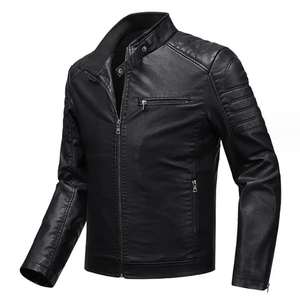 Veste d'hiver pour homme en cuir véritable à col montant, marque privée, haute qualité, tendance, personnalisable, en peau de mouton - Product Image 3