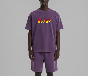 Conjunto de camiseta de algodón 100% de alta calidad para hombre, ropa casual de verano, con logo impreso en serigrafía personalizado, estilo streetwear. - Product Image 4