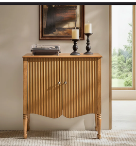 Custom Design Fluted Panel Solid Wood Storage Cabinet Organizer Wholesale Supplier for Living Room Home Decor and Interior - Product Image 6