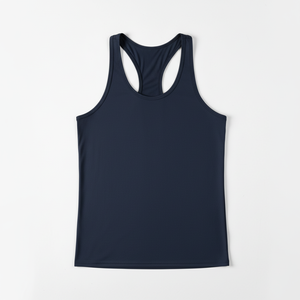 <b>Men's</b> Navy Blue Breathable Knitted Sporty Tank Top O-Neck Solid Color Spandex Polyester Workout <b>Singlet</b> - Product Image 1