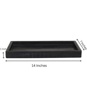 Modern <b>Black</b> Wooden Serving <b>Tray</b> Multipurpose <b>Tray</b> Natural Serving Decor Stackable Dessert <b>Tray</b> Available At Cheapest Price - Product Image 2