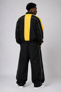 Coupe-vent oversize personnalisé à blocs de couleur avec logo brodé contrastant, passepoil réfléchissant, imperméable, style sportif, pour homme, vente en gros - Product Image 4