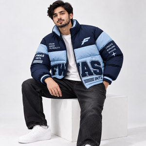 Blouson matelassé épais pour homme, manteau rembourré entièrement zippé, coupe-vent, streetwear d'hiver, logo personnalisé appliqué, style Y2K, fournisseur B2B - Product Image 4