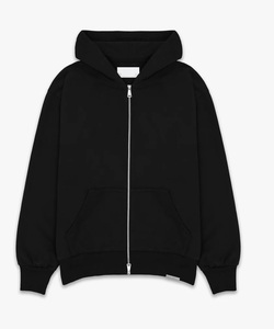 Sweat à capuche zippé pour homme en molleton bouclette 400 g/m² avec doublure, épaules tombantes, double fermeture éclair, polyester/coton, coupe ample, OEM - Product Image 5