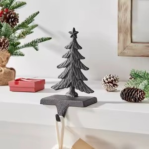 Rustic Metal <b>Stocking</b> <b>Holder</b> Decorative Holiday Accent for Seasonal Arrangements - Product Image 6