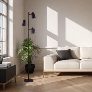 Lampada da Terra LED da 62,2 Pollici con 3 Luci Regolabili, Finitura Nero Opaco per Soggiorno - Product Image 5