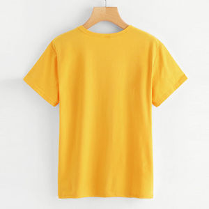 T-shirt décontracté pour femme, rouge, motif rat 2020, col rond, manches courtes, logo imprimé, tissu jersey respirant, pour le printemps et l'été - Product Image 3
